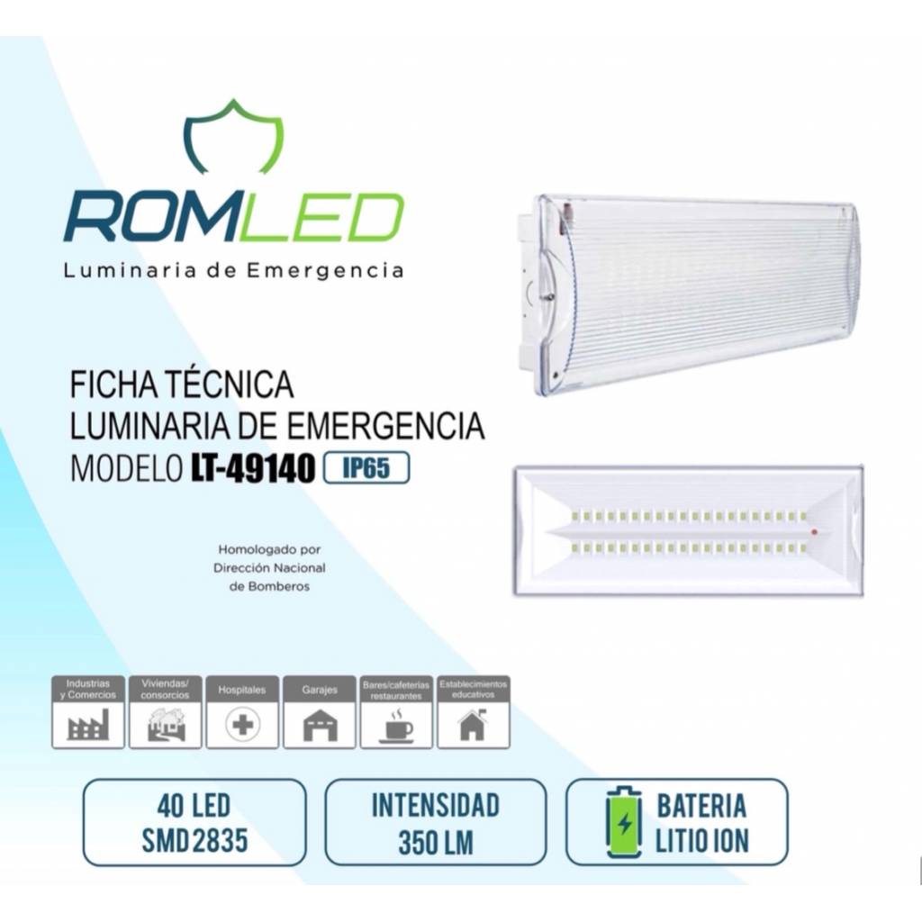 Luz de Emergencia Estanco IP 65 / LT49140 - ROMLED