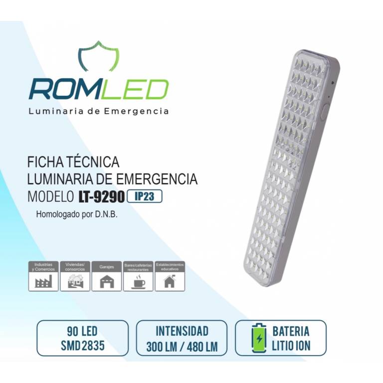 Luz de Emergencia LT 9290 - ROMLED
