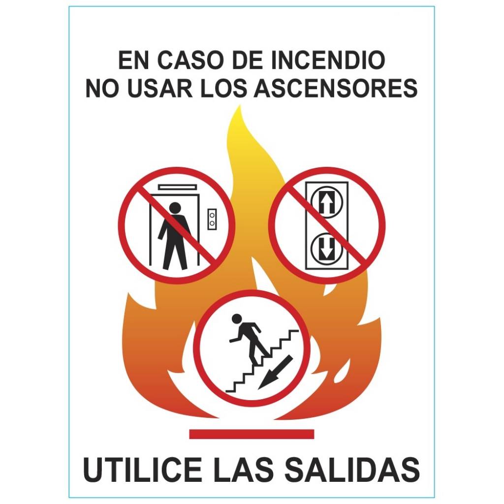 Cartel NO usar Ascensores