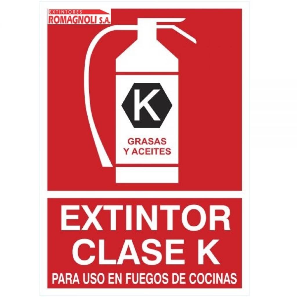 Cartel Fotoluminicente Extintor Clase K